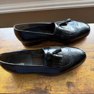 Wright Black Leather Tassel Loafer Size 11.5D Dress Shoes Wingtip Brogue Slip On